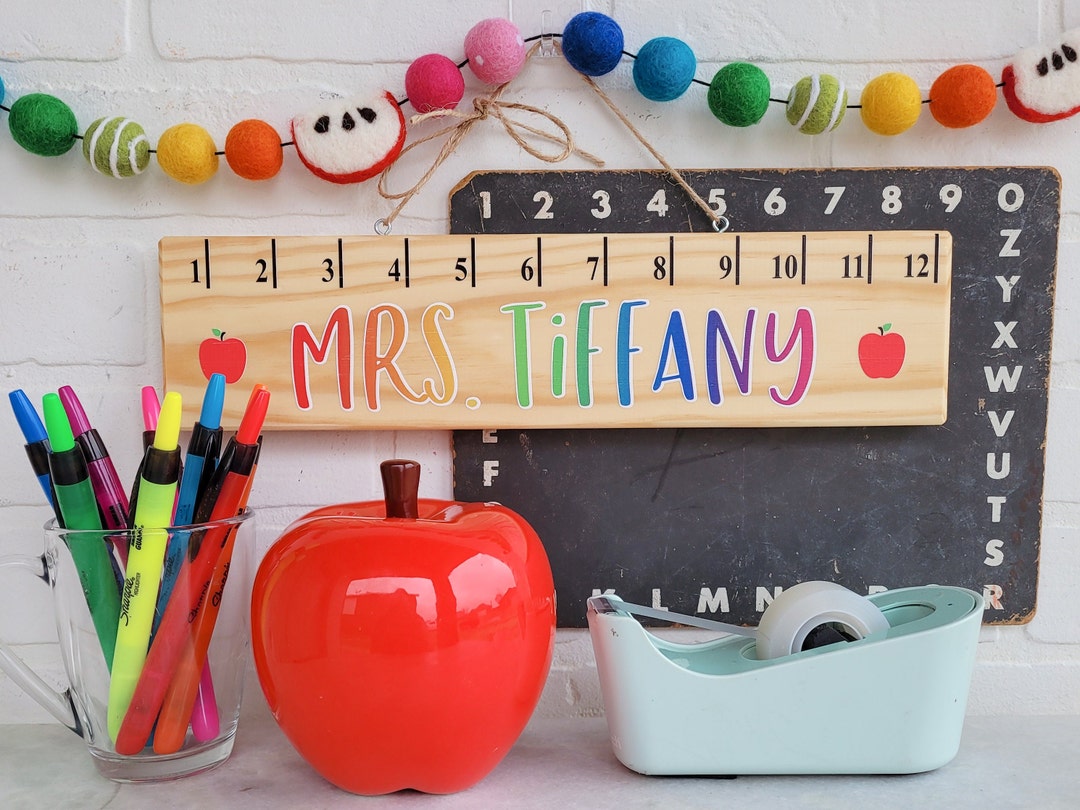 Ruler Teacher Classroom Sign | Personalized Teacher Gift | Classroom ...