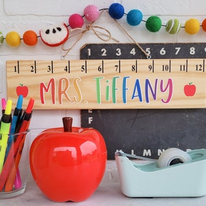 Ruler Teacher Classroom Sign | Personalized Teacher Gift | Classroom Sign