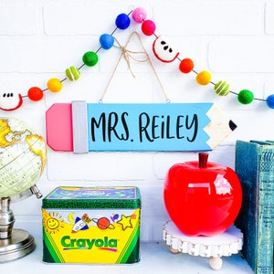 Pencil Teacher Classroom Sign Personalized Teacher Gift - Etsy