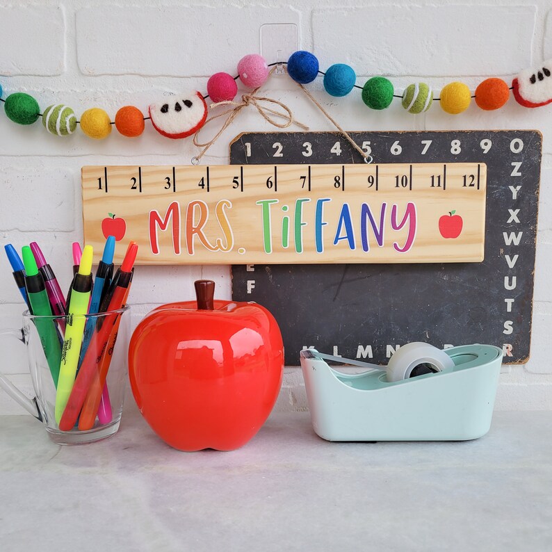 Ruler Teacher Classroom Sign Personalized Teacher Gift - Etsy