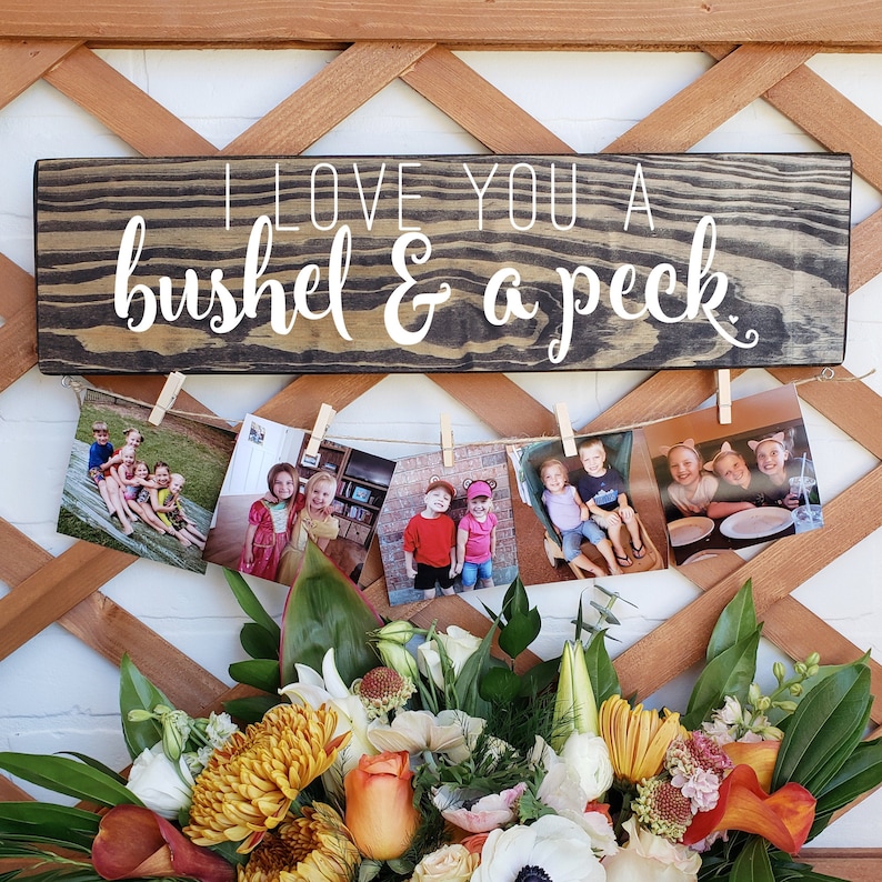 Grandparent Gift Bushel and a Peck Photo Display Board Picture Display Mother/'s Day Personalized Gift
