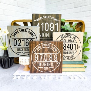 Zip Code Sign | Personalized Location Sign | Zip Code, City and State Sign