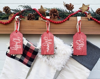 Christmas Stocking Tags Large Personalized Name Tags for Christmas