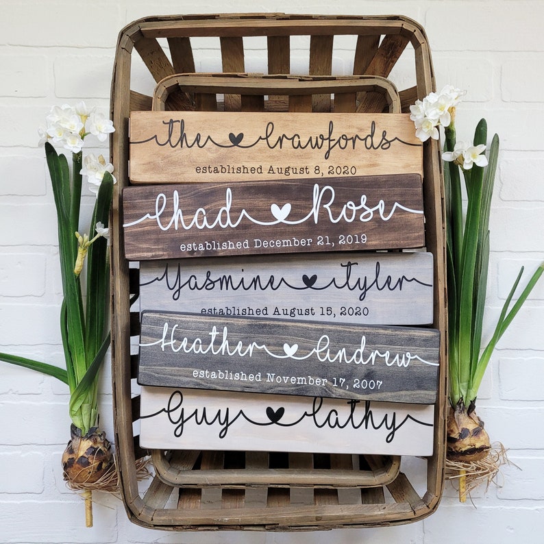 Personalized Couple Names Sign | Wedding Gift Idea | Anniversary Gift Idea | Custom Names Board 