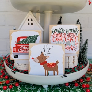 Weihnachts Mini Schilder | Abgestuftes Tablett Dekor | Mix and Match | Weihnachtsdeko | Weihnachtsdeko | Saisonales Dekor