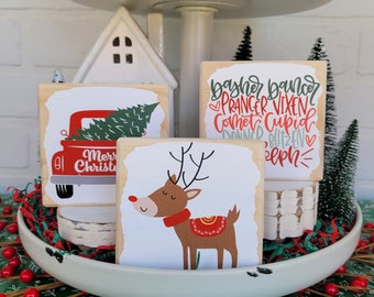 Christmas Mini Signs | Tiered Tray Decor | Mix and Match | Holiday Decor | Christmas Decor | Seasonal Decor