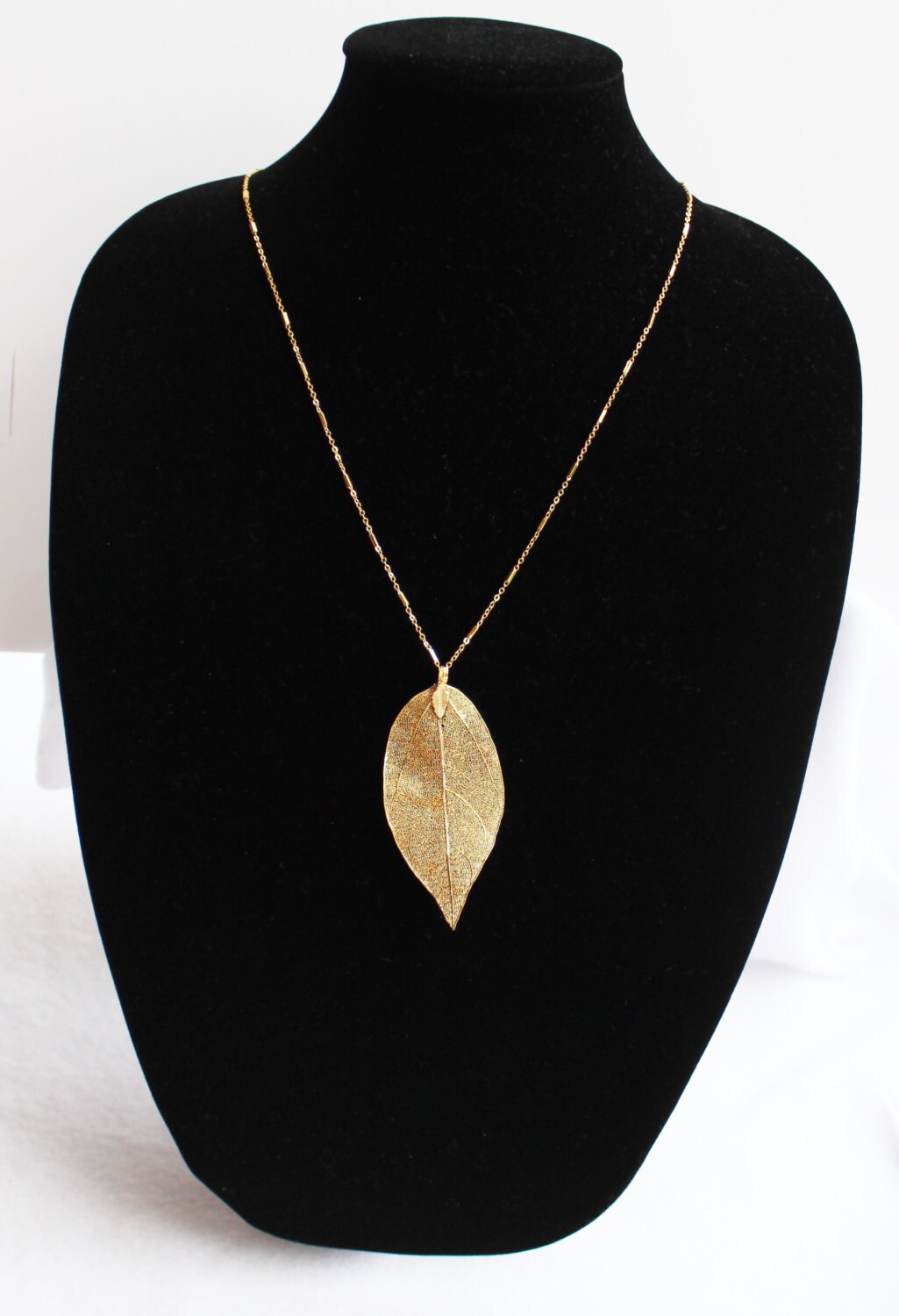 Gold Leaf Necklace Silver Leaf Necklace Gold Chain Pendant Etsy