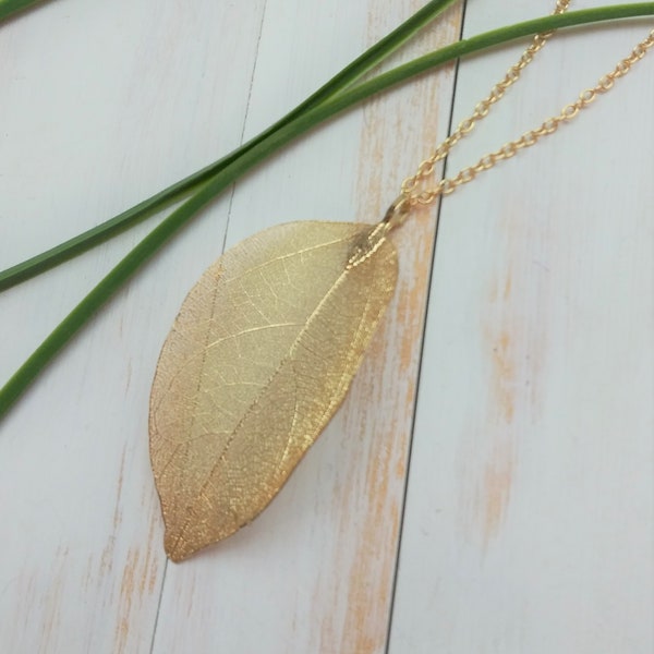 Gold Leaf Necklace, Silver Leaf Necklace, Filigree Gold Leaf Necklace, Gold Chain Pendant Necklace, Gold Necklace, Gold Leaf Pendant