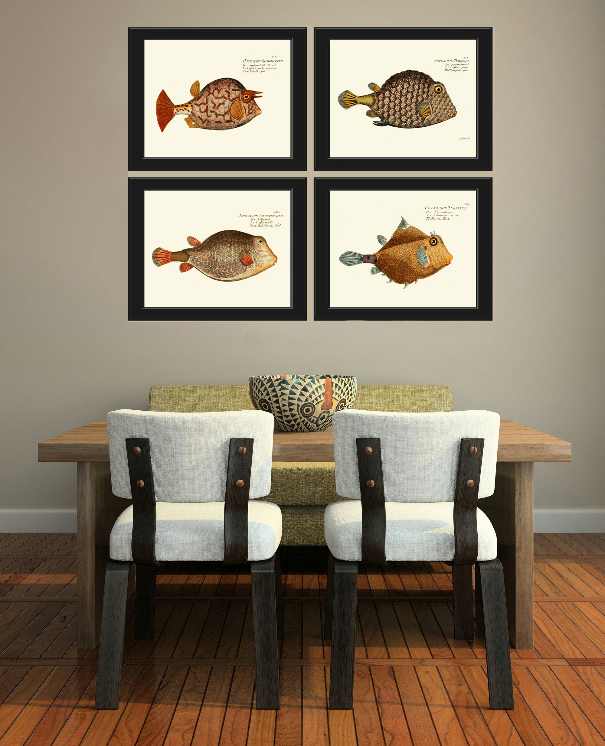 Bathroom Wall Art Fish Print Set of 4 Prints Beautiful - Etsy