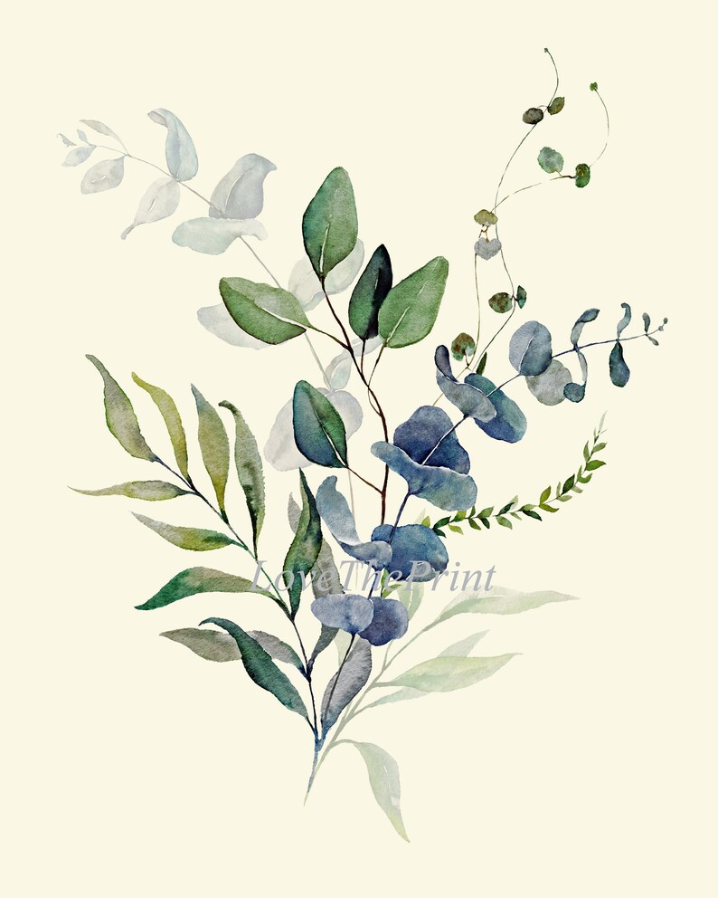 Eucalyptus Print Wall Art Set of 4 Prints Beautiful Gum Tree Etsy