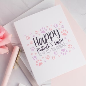 | de la carte Happy Mothers Day Chien Grand-mère | De la carte de chien | Dogme | Cadeaux pour grand-mère | Du bébé à fourrure