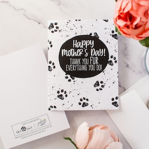 Carte de fête des mères heureuse | maman chien | De la carte de chien | Carte d'amant de chien | Cadeaux pour elle | Du bébé fourrure