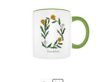 Botanical Design Monogrammed Mug