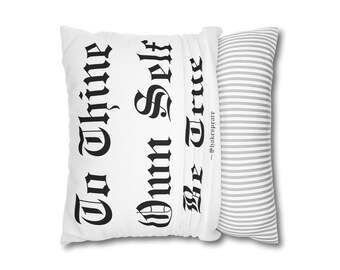 Shakespeare Quote Pillowcase: Black and White Literary Decor