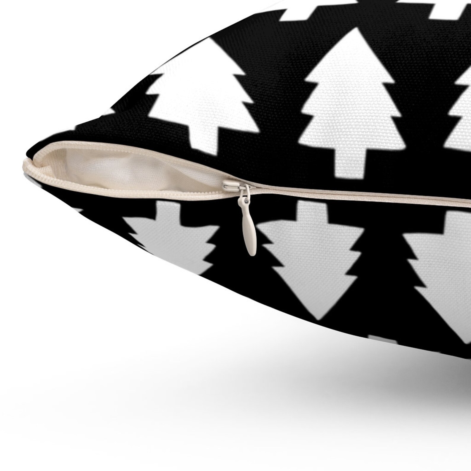 White & Black Christmas Tree Pillow Cover Only Square Cover Etsy