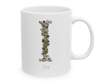 Ivy Herb Alpha Ceramic Mug, Personalizable (11oz, 15oz)