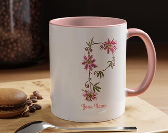 Personalized Alphabet Floral Mug -- 26 Different Designs -- Customized Design