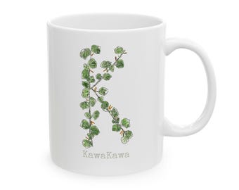KawaKawa Herb Alpha Ceramic Mug, Personalizable (11oz, 15oz)