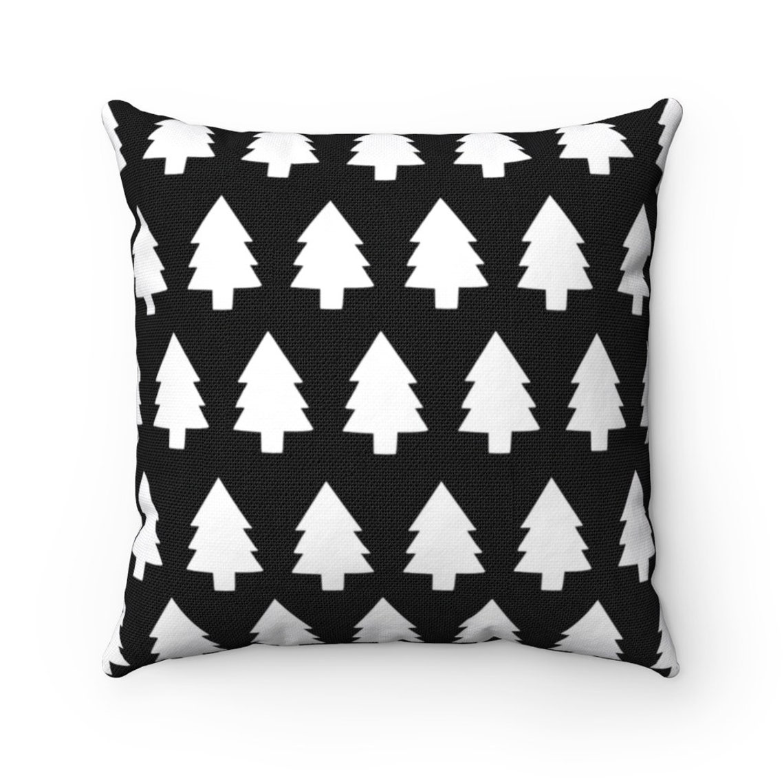 White & Black Christmas Tree Pillow Cover Only Square Cover Etsy