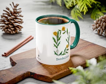 Personalizable Botanical Monogram Letter Mug (11oz, 15oz)