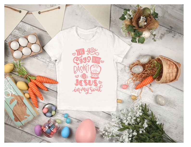Easter Shirt Jesus Boy Easter Shirt Ive Got Eggs In My Basket /& Jesus In My Soul Girl Easter Shirt Multicolored White