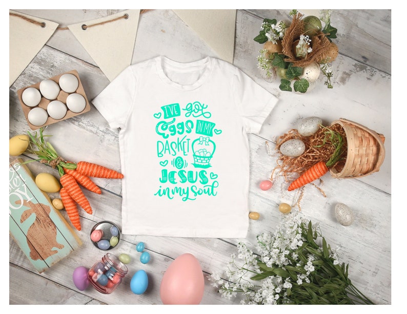 Easter Shirt Jesus Boy Easter Shirt Ive Got Eggs In My Basket /& Jesus In My Soul Girl Easter Shirt Multicolored White