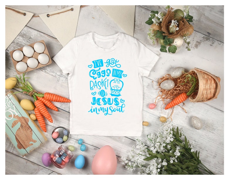 Easter Shirt Jesus Boy Easter Shirt Ive Got Eggs In My Basket /& Jesus In My Soul Girl Easter Shirt Multicolored White