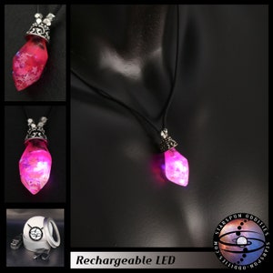 Lepus the Hare - Rechargeable Necklace with Pink LED