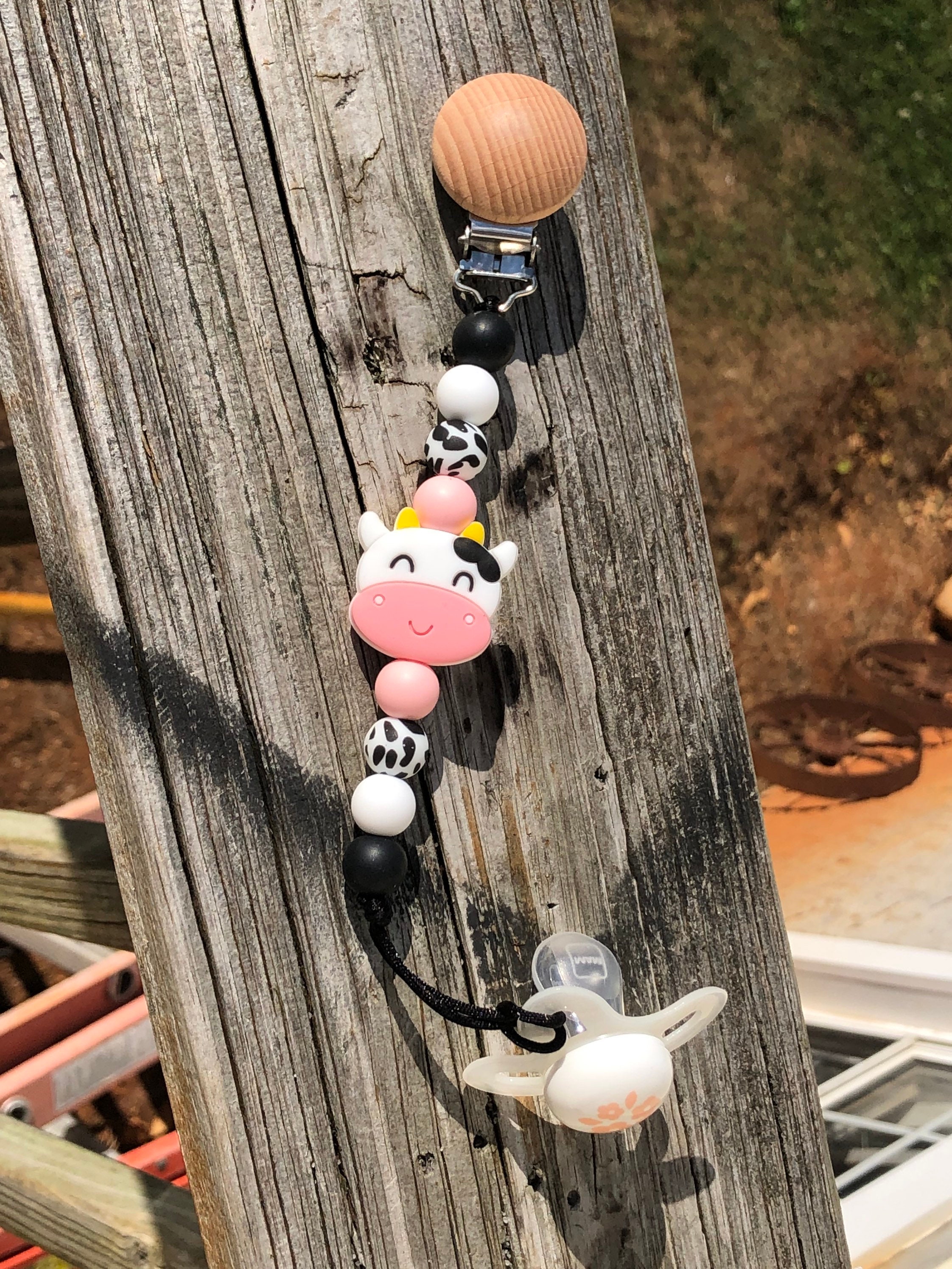 Cow Pacifier Clip / Binky / silicone Etsy