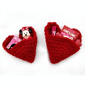 Heart Pocket, Pattern Only, Valentine&#39;s Day, Gift Bag, Gift Idea, crochet pattern, handmade, DIY, instant download, pdf, treat pouch, vday