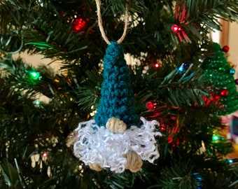 Let’s Stay Gnome Crochet Ornament, Christmas Decorations, Holiday Gnome, Christmas Gnome, Tree Decorations, Centerpiece Decor