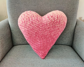 Happy Heart Pillow, Crochet Heart Pillow Pattern, Valentine’s Day Pillow, beginner, simple, easy, Instant Download, Crochet Pattern, PDF