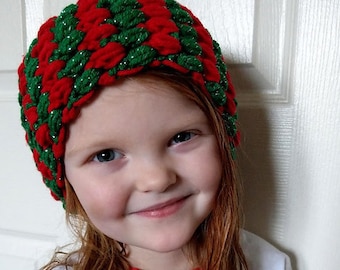 Holly Jolly Christmas Headband, Crochet Pattern Only, Instant Download, holiday headband, easy, quick, crochet headband, christmas crochet