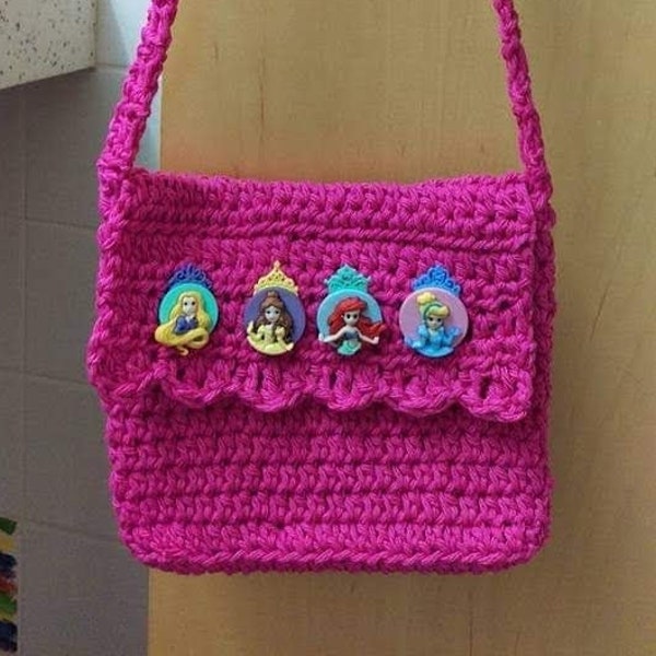 Pretty Princess Purse, Purse Pattern, Crochet Purse Pattern, Kids Purse Pattern, Princess Pattern, Crochet Princess Bag, Princess Crochet