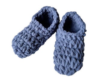 Toddler Oh So Plush! House Slippers, blanket yarn, Crochet Pattern Only, toddler slipper pattern, chunky yarn, soft, cozy,  instant download