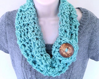 Coconut Cuffed Cowl, Crochet Pattern, PDF instant download, cuffed scarf, chunky yarn, quick and easy