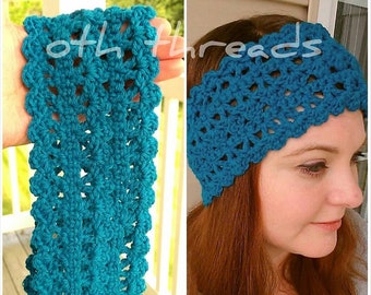 Lacie Darling Headband, crochet pattern, pdf instant download,  DIY, crochet headband pattern, lace, original design