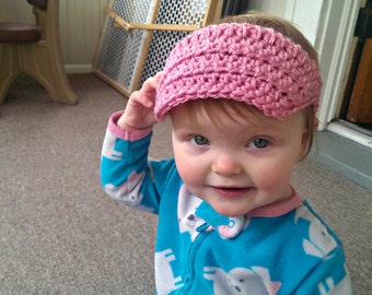 Toddler Sun Visor, Crochet, Pattern Only, baby brimmed hat pattern, golf visor, tennis hat, billed cap, brim hat pattern, DIY