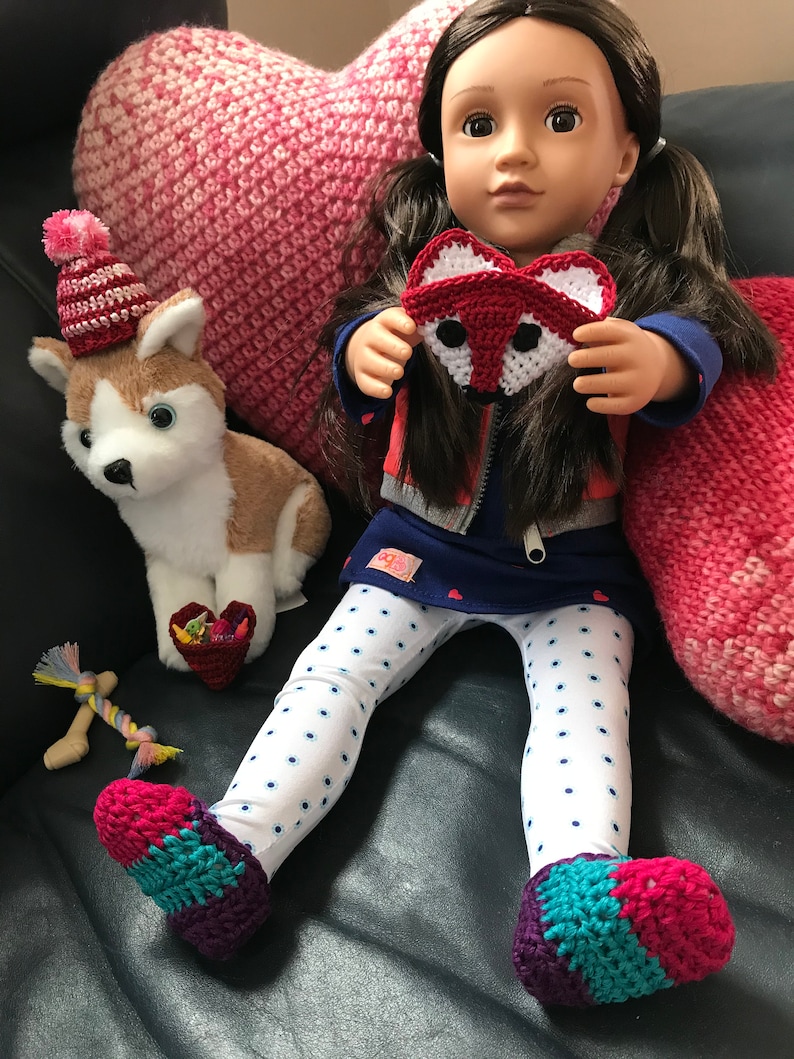 doll shoes doll accessories 18 inch doll clothes Doll Slippers Instant Download pdf Oh So Plush Doll Slippers Crochet Pattern Only