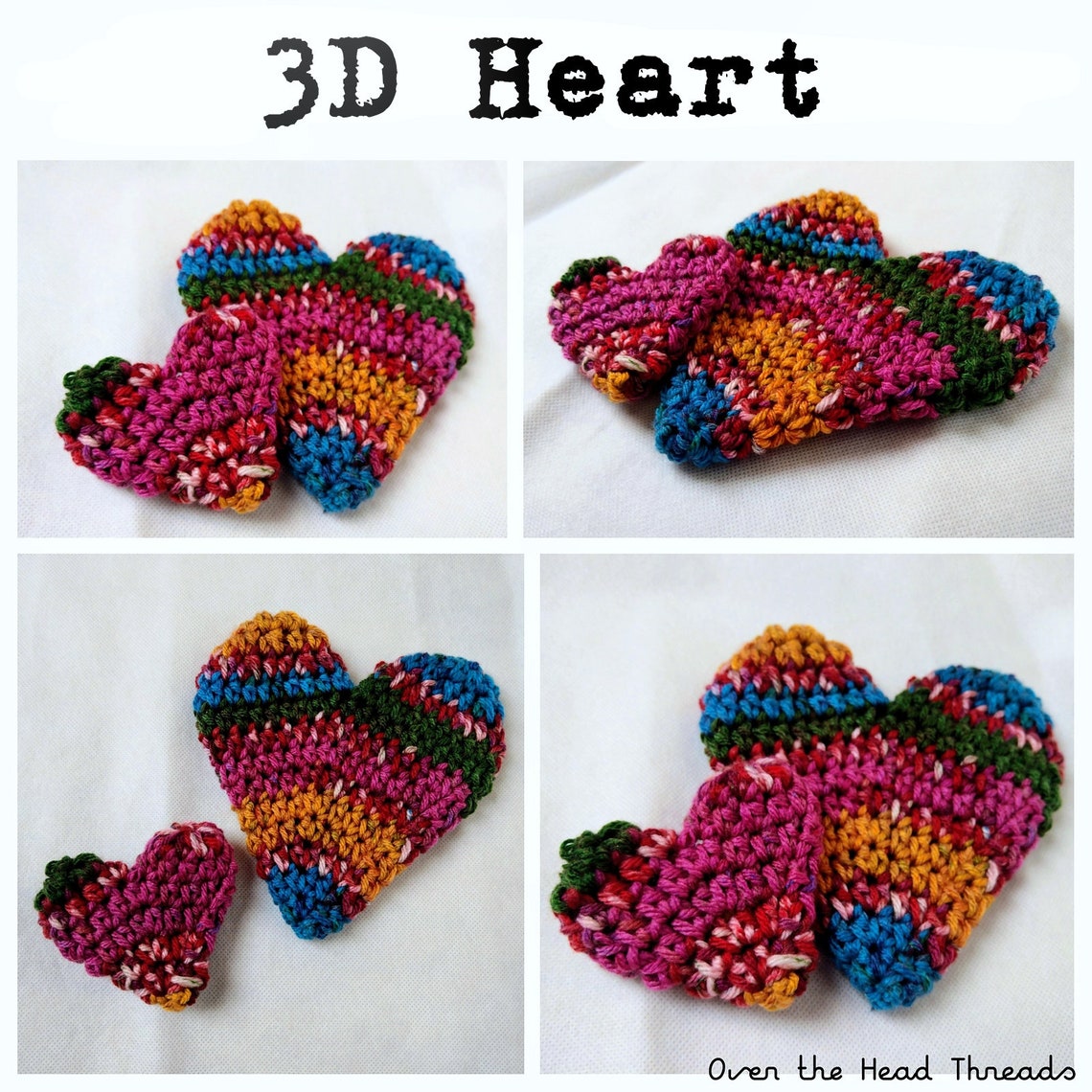 Crochet Pattern 3D Heart Crochet Heart Baby Mobile Etsy