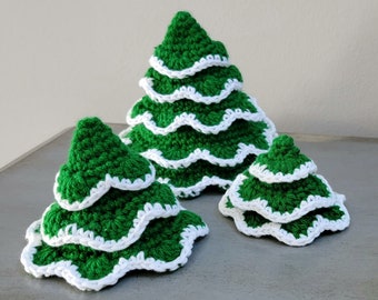 Easy Treesy, Winter Snowy Trees, Crochet Pattern Only, Snow Covered Crochet Trees