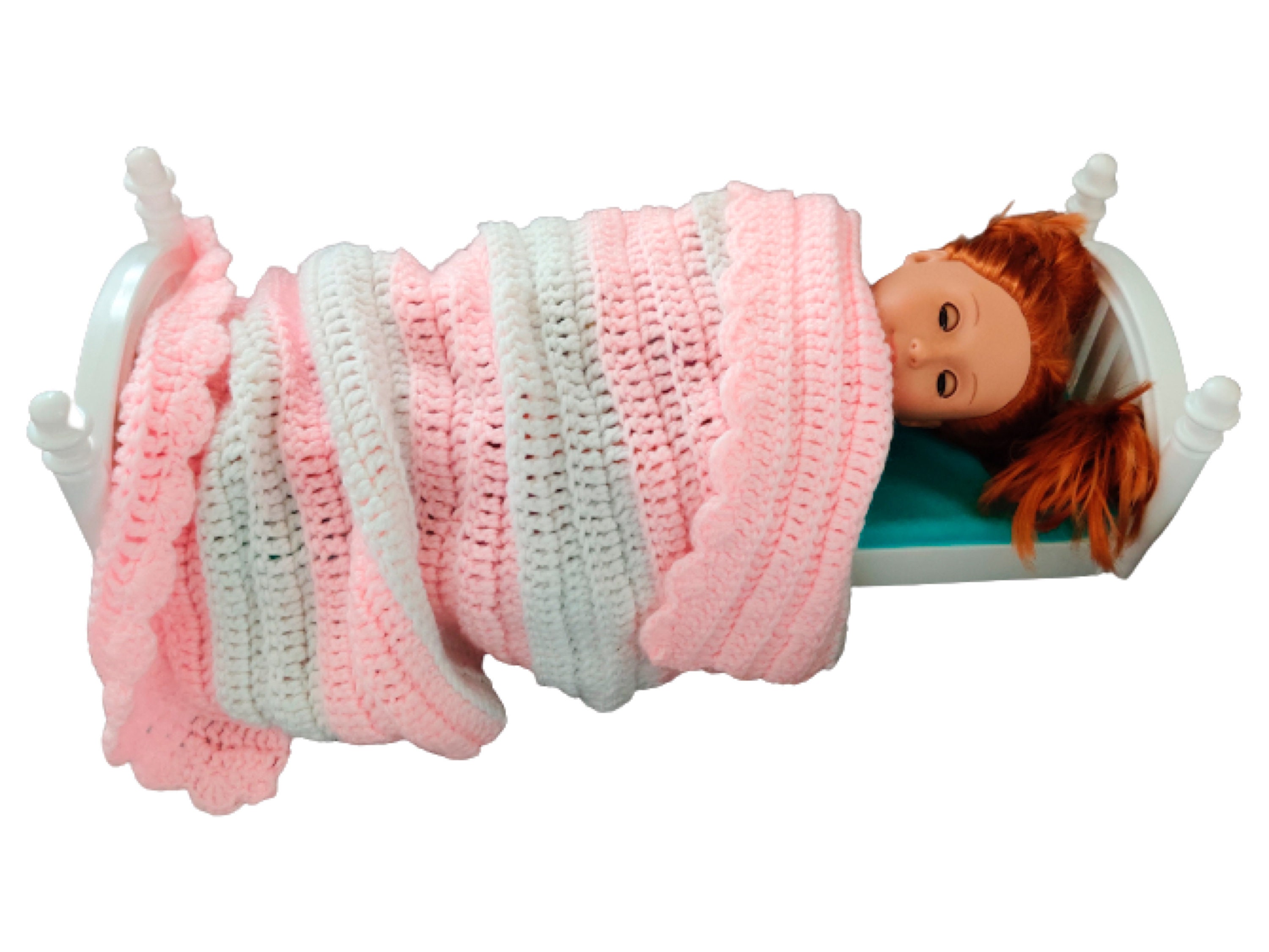 Nanas Doll Blanket, Small Afghan, Simple, Preemie Blanket, Beginner