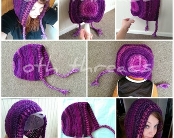 Crochet Hoodie Hat Pattern, Beginner Hooded Beanie (PDF)