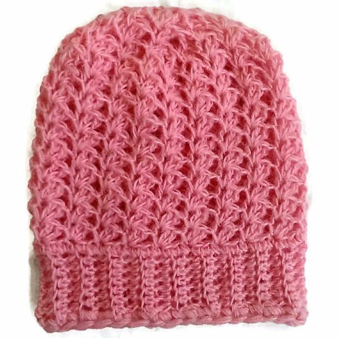 Soft Lace Beanie or Slouch Hat, Crochet Pattern, Pdf Instant Download ...