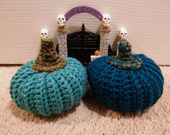 Teal Pumpkin Project, Teal Crochet Pumpkin Pattern, Decorative Pumpkin, Crochet Pattern Only, Raise Awareness, DIY Crochet, Instant Download