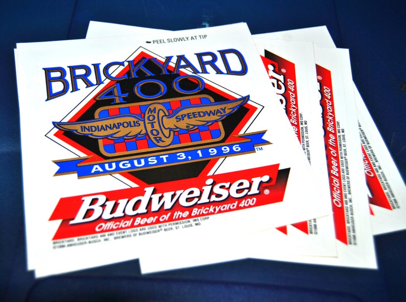 Brickyard 400 Stickerrs 5 Budweiser for 1996 Race image 1