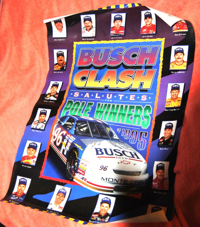 1995 Busch Celebrates Pole Winner 26 x 20 image 1