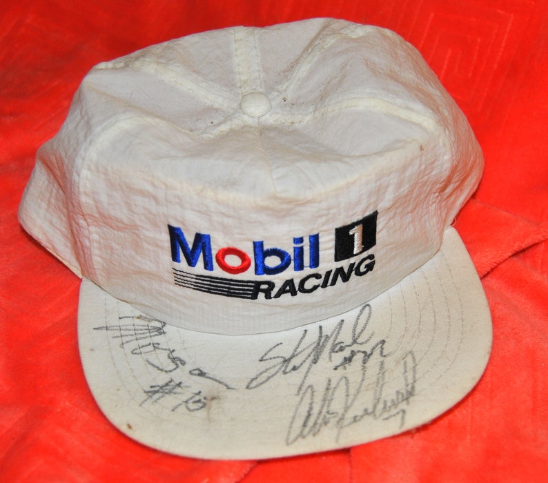 Mobil 1 Racing Ball Cap Signed by Morgan Shepherd 15 and the image 1