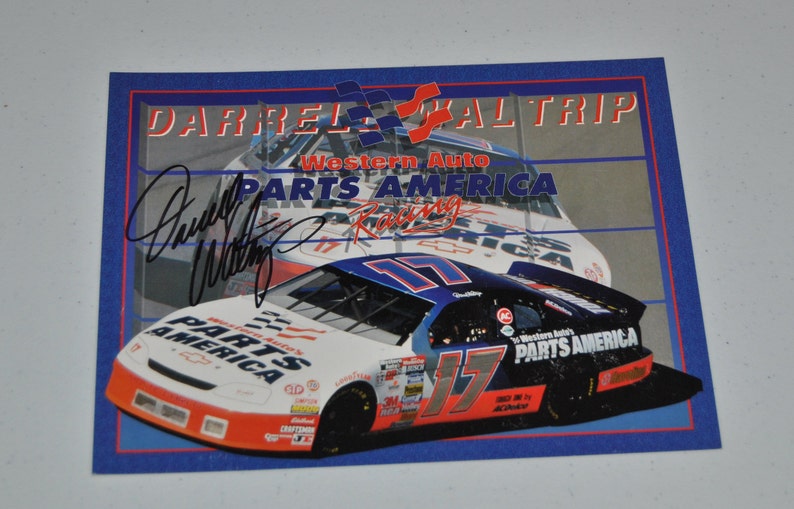 Darrell Waltrip 9x7 Card with Actual Signature Auto Parts image 1