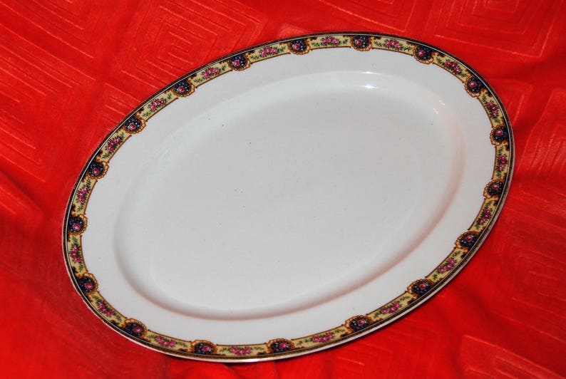 Large Limoges Decorated by Haviland Platter with Rose and Gold image 1